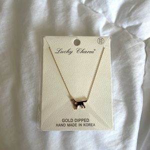 Gold Dipped Golden Retriever Dog Necklace